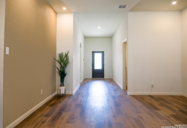 entryway featuring dark hardwood / wood-style flooring