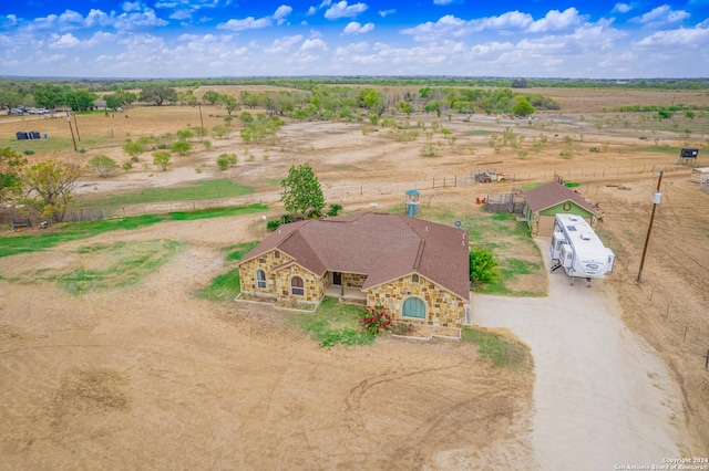 bird's eye view with a rural view