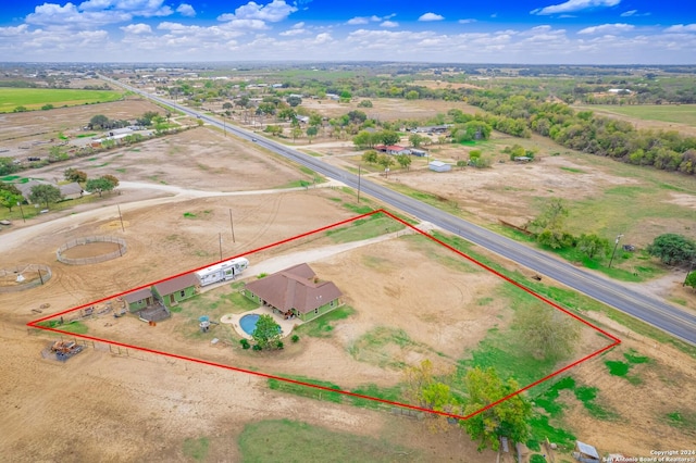 aerial view with a rural view