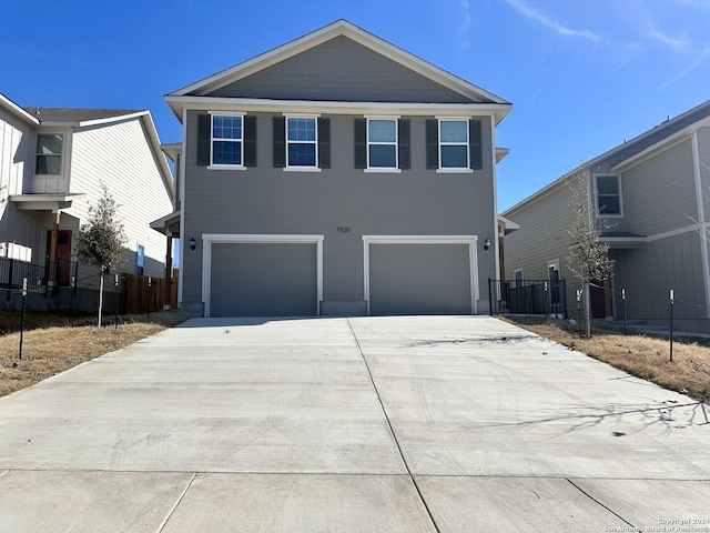 view of property with a garage