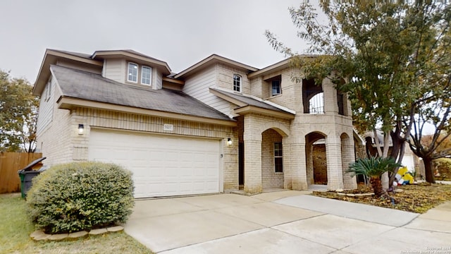 view of front of house with a garage