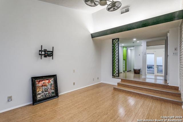 living room with hardwood / wood-style flooring