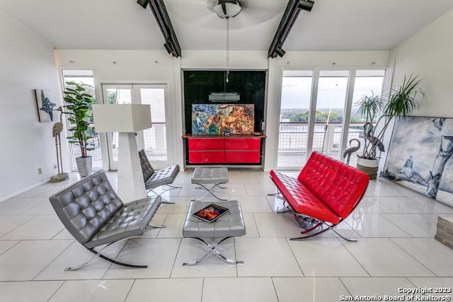 view of tiled living room