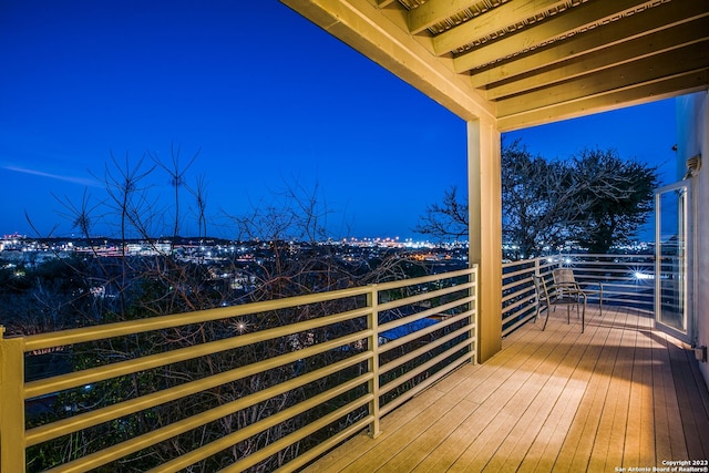 view of deck at dusk