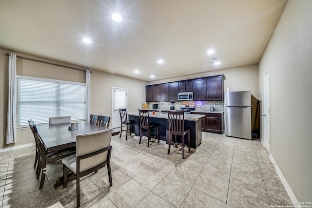 view of tiled dining room