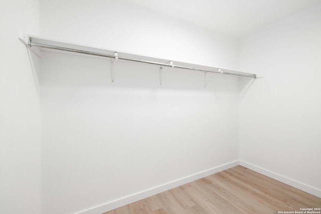 spacious closet with light wood-type flooring