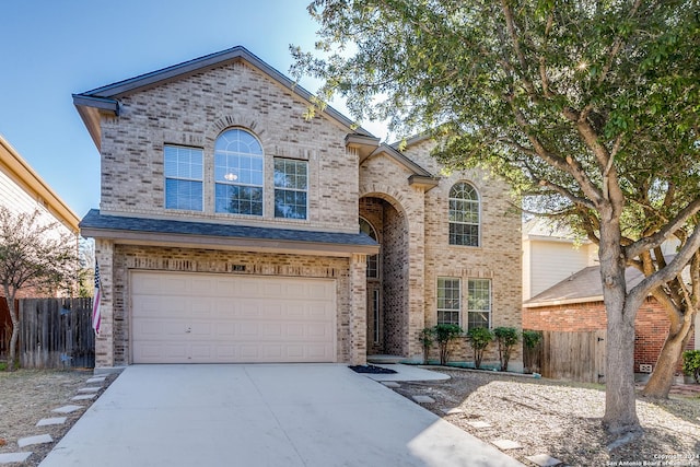 view of front property with a garage