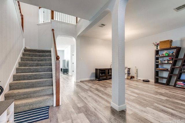 interior space featuring wood-type flooring