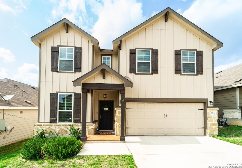 view of front of house featuring a garage