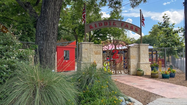 view of community sign