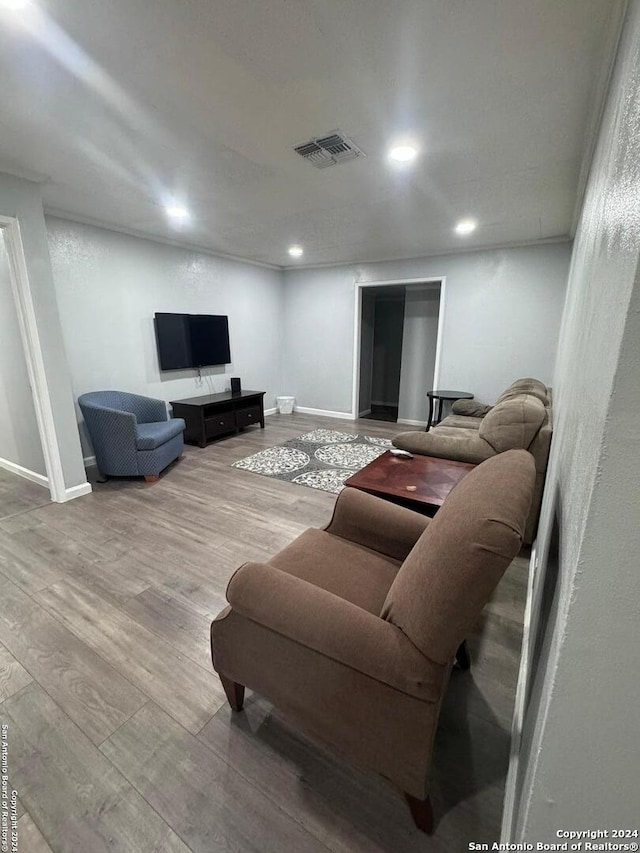 living room featuring hardwood / wood-style flooring