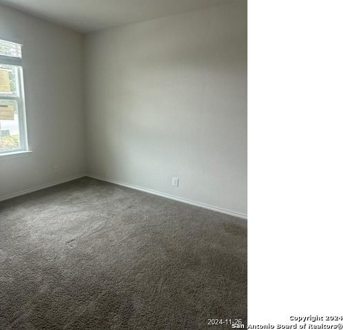 unfurnished room featuring carpet