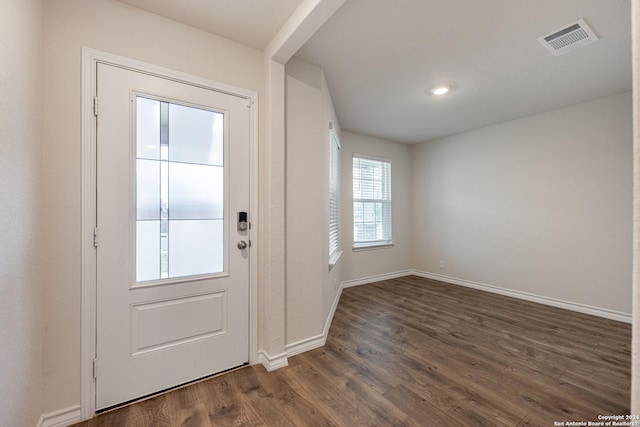 entryway featuring dark hardwood / wood-style flooring