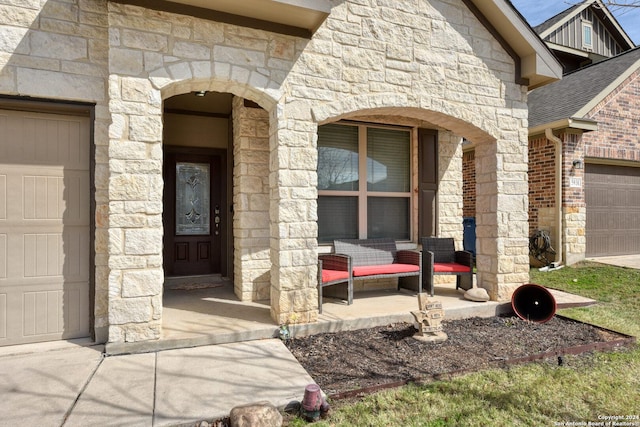 entrance to property with a garage