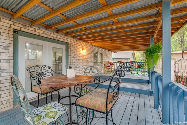 deck featuring french doors