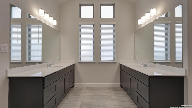 bathroom with vanity and a wealth of natural light