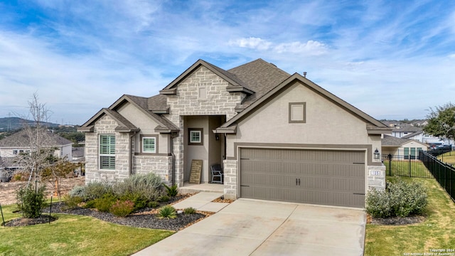 view of front of house with a garage