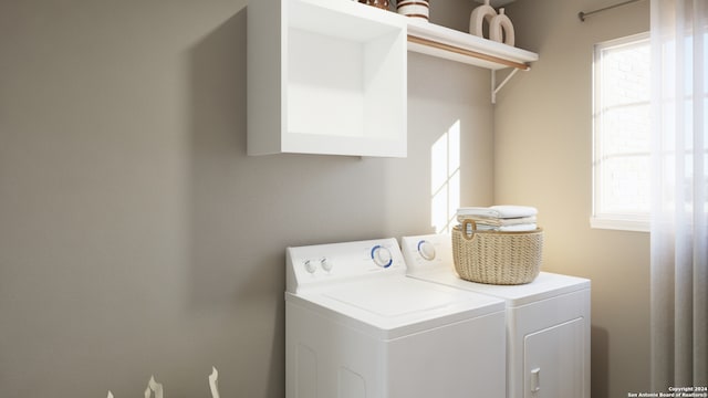 laundry area featuring washer and dryer