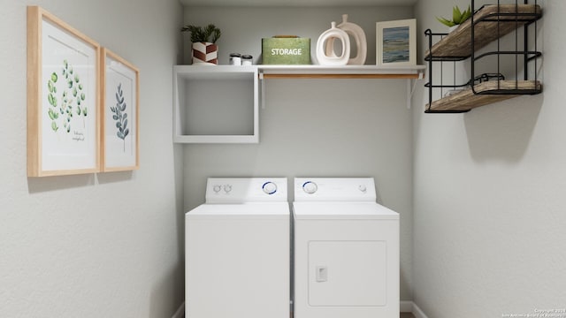 washroom featuring independent washer and dryer