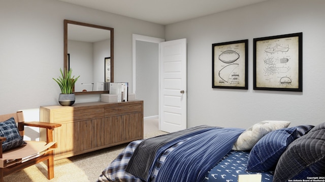 view of carpeted bedroom