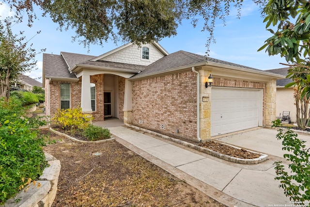 view of front of house with a garage