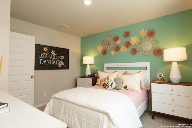 view of carpeted bedroom