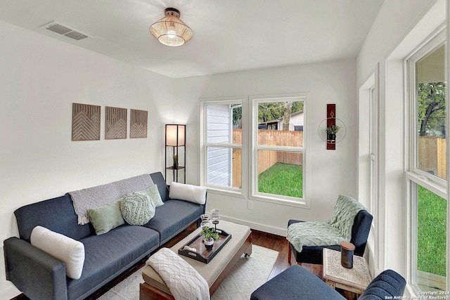 living room featuring light hardwood / wood-style flooring