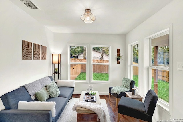 interior space with hardwood / wood-style floors