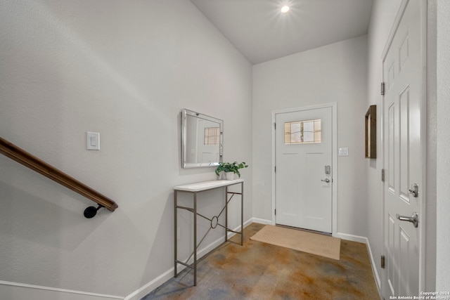 entrance foyer with concrete floors