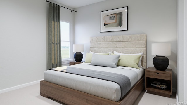 carpeted bedroom featuring multiple windows