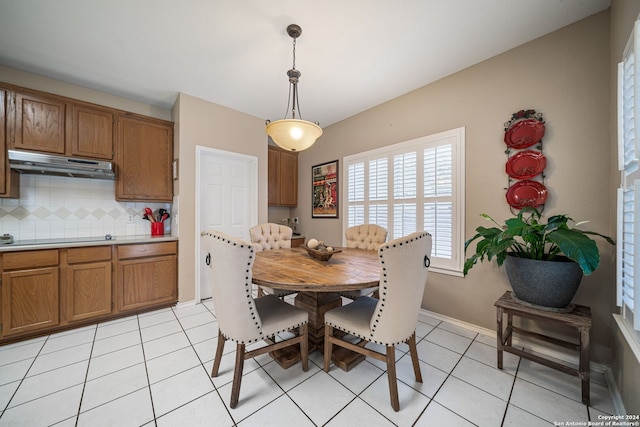 view of tiled dining area