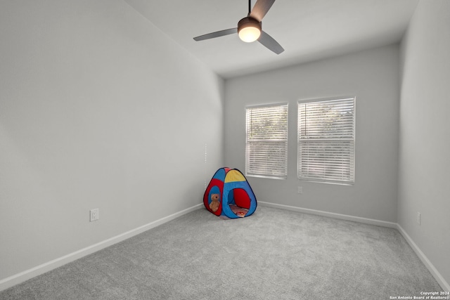 1002 Morningside Dr Unit 6, Terrell Hills, TX 78209 - recreation room with carpet flooring, a ceiling fan, and baseboards
