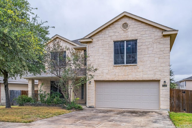 view of front facade with a garage