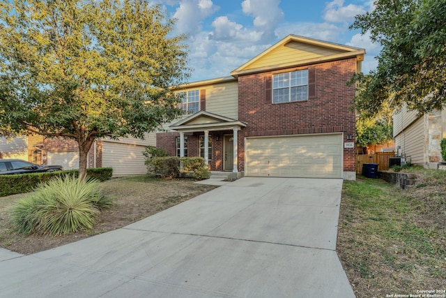 front of property featuring a garage