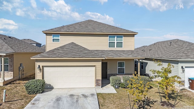 front facade with a garage