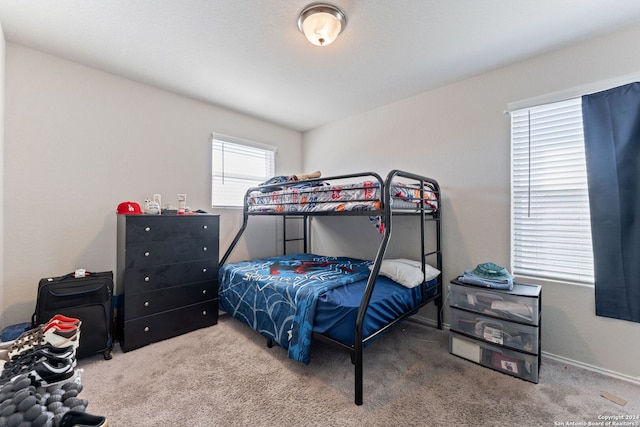 bedroom featuring carpet