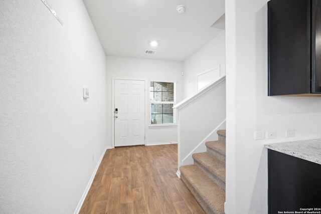 entrance foyer featuring light hardwood / wood-style flooring