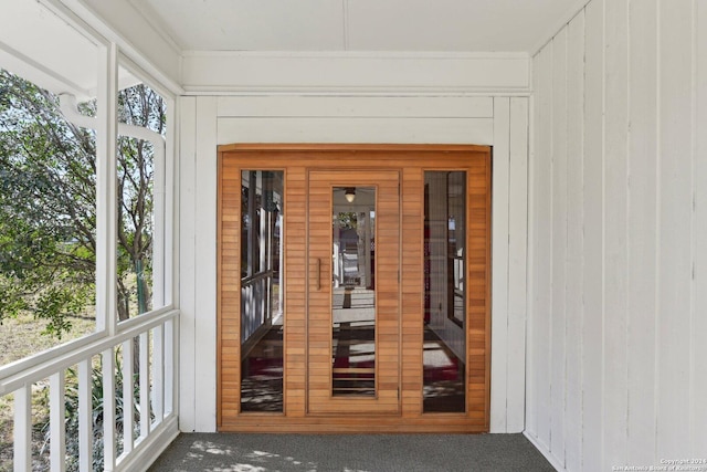 view of unfurnished sunroom