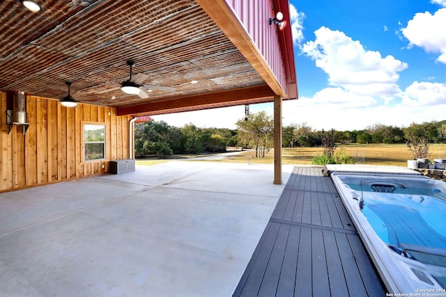 view of patio / terrace featuring ceiling fan