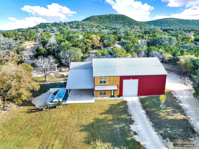 bird's eye view featuring a mountain view