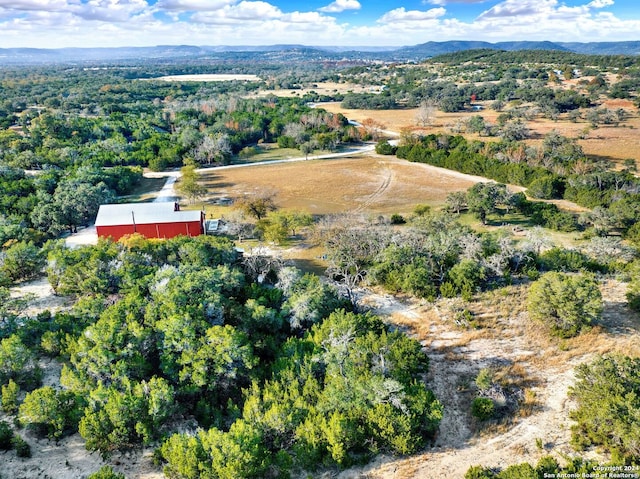 aerial view with a mountain view