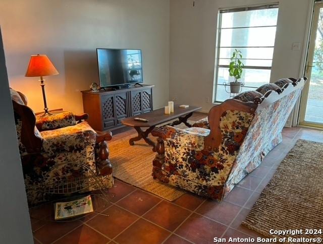 view of tiled living room