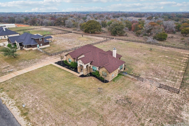 bird's eye view featuring a rural view