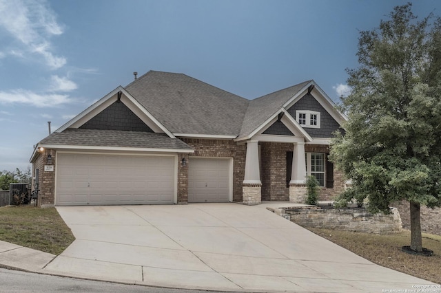 craftsman inspired home with a garage