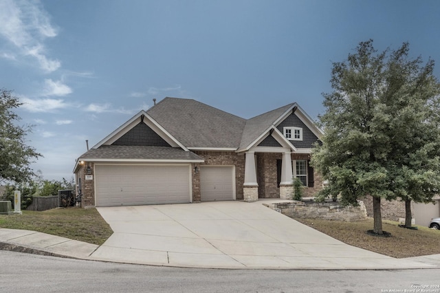 craftsman inspired home featuring a garage