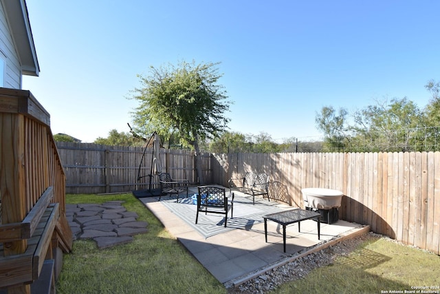 view of yard with a patio area