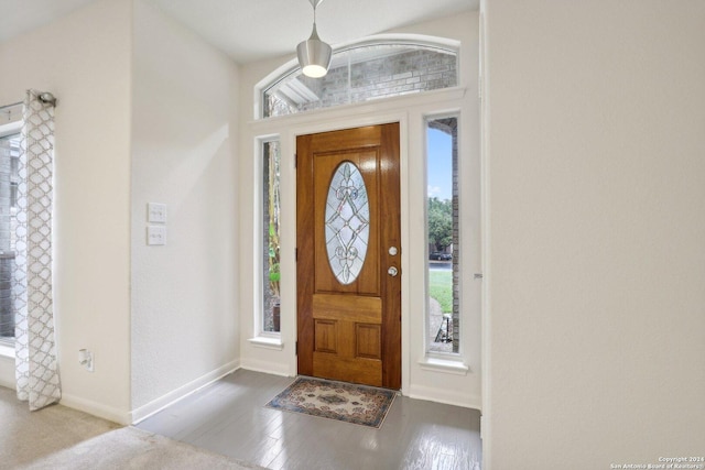 entrance foyer with light wood-type flooring