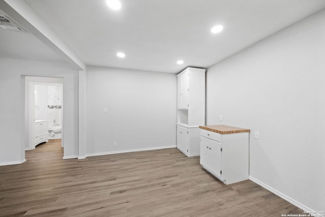 interior space with light hardwood / wood-style flooring