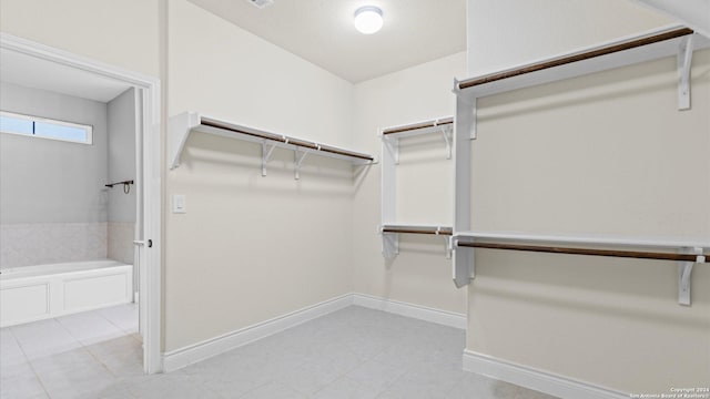 view of walk in closet