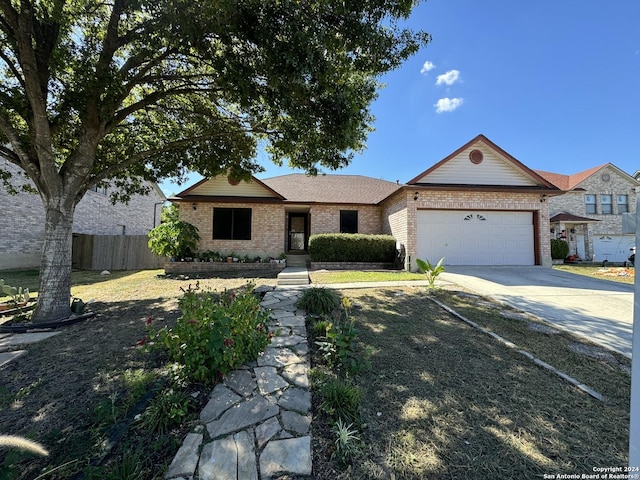 single story home with a garage